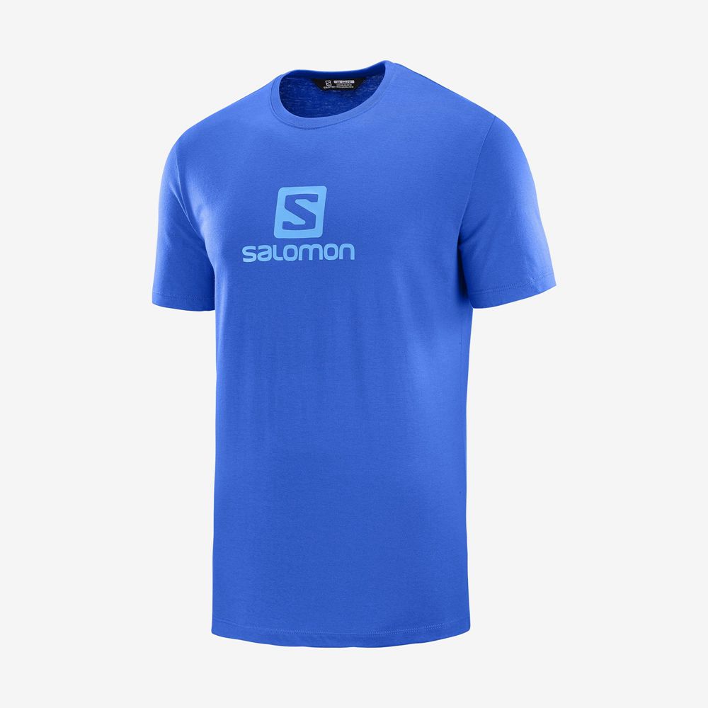 T-Shirts Salomon Homme Bleu - Salomon SALOMON COTTON M - France (3158-NISAQ)